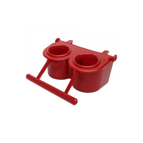 COMEDERO DOBLE OPACO P/AVES