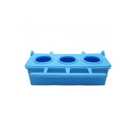 COMEDERO TRIPLE OPACO P/AVES