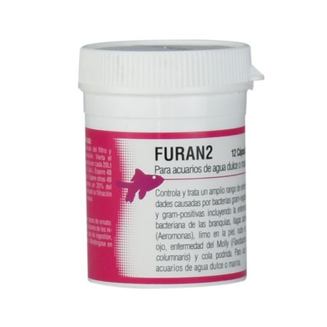 Medicamento para Peces Enfermedades Bacterianas de las Branquias Furan 2 12 Capsulas