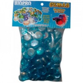Bolsa de Piedra Gema Decorativa para Acuario Color Aqua 500 Gramos
