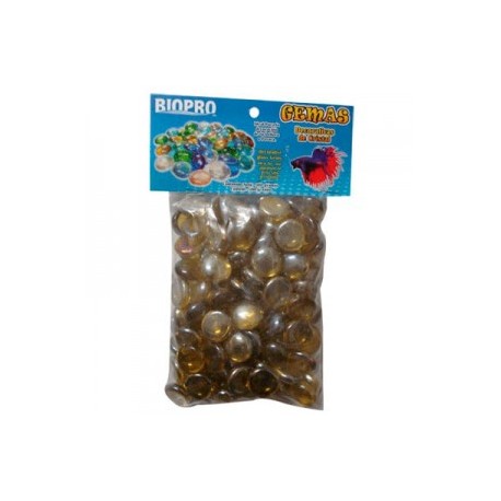 Bolsa de Piedra Gema Decorativa para Acuario Color Cafe Oro 500 Gramos.