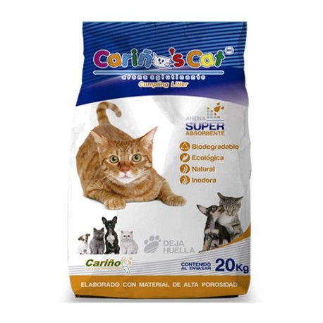 Arena para Gatos Costal de 20 Kilos, Cambia de Color al Contacto con la Humedad