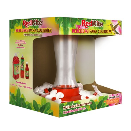Alimentador para Colibris 6 Estaciones de Alimentacion de Vidrio 590 Mililitros